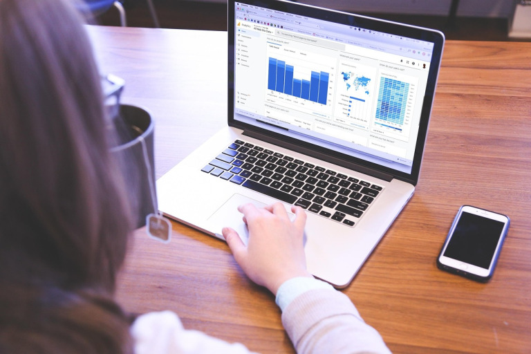 marketing analytics laptop charts