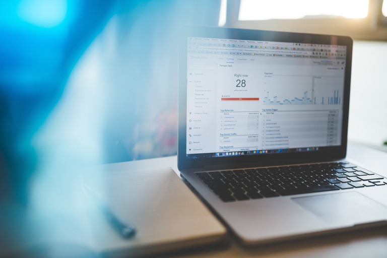 marketing analytics laptop charts